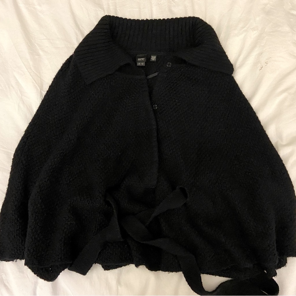 Black Knit Poncho Size M